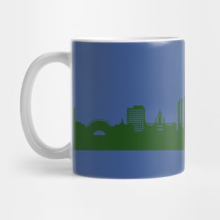 LEIPZIG skyline in forest green Mug